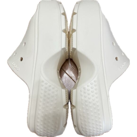Crocs Stomp Clog Platform Sandals White Women’s 11 / Men’s 9 Comfort Shoes New - Picture 5 of 9